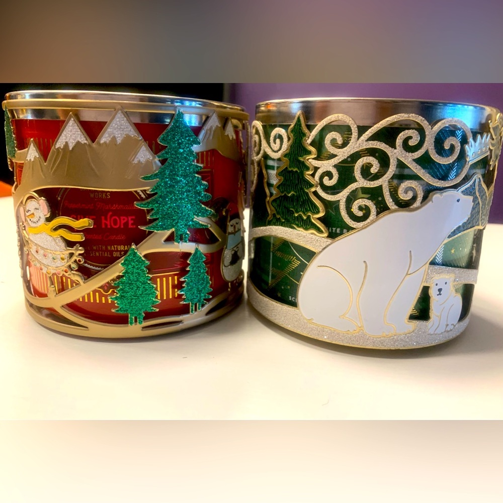 BBW Candle + Sleeve Bundle! (Peppermint Hot Chocolate & Iced Winter Balsam)